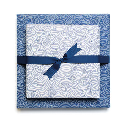 Geschenkpapier "Wellen" Weiß und Blau