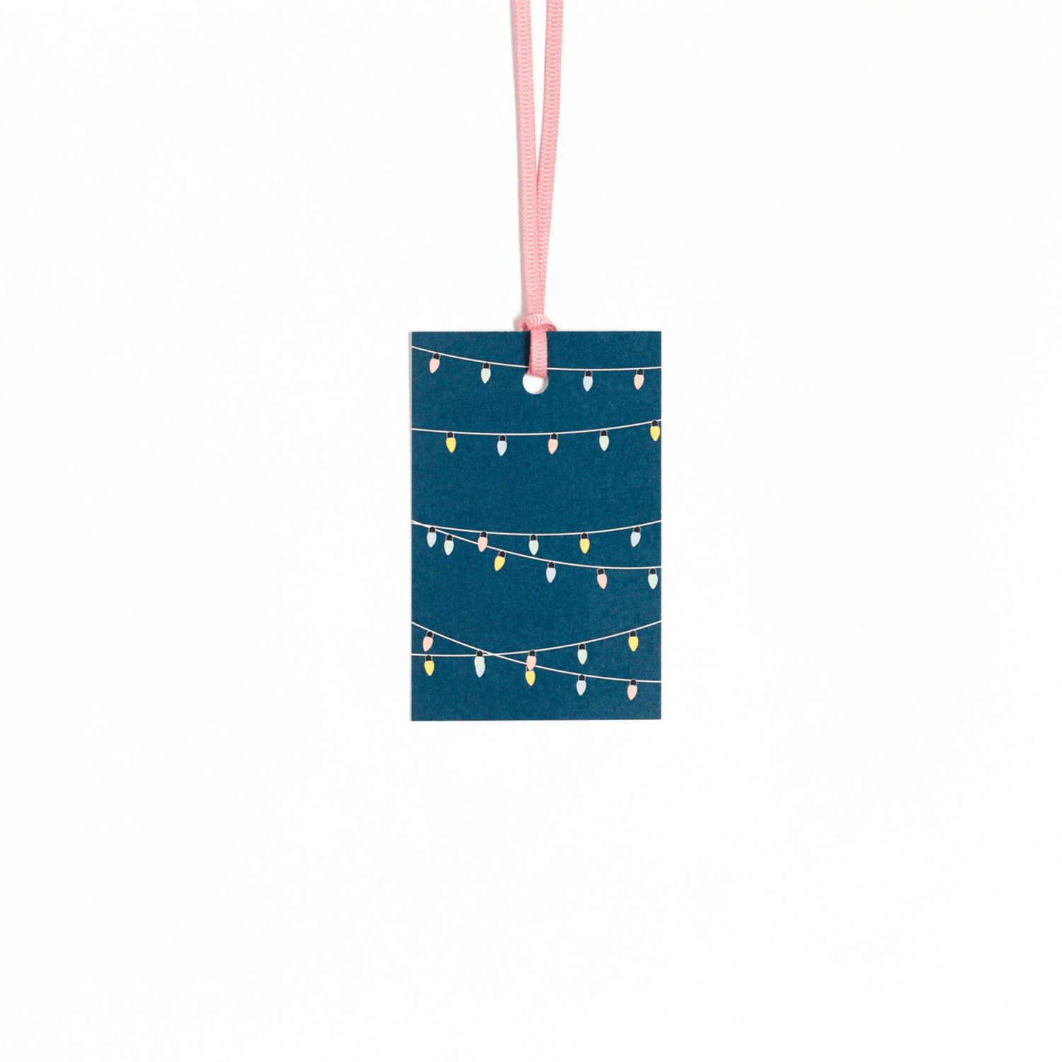 5 Geschenkanhänger "Lichterkette" Blau