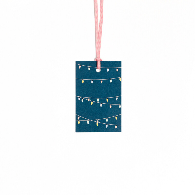 5 Geschenkanhänger 5 Geschenkanhänger "Lichterkette" Blau
