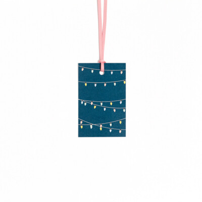 5 Geschenkanhänger "Lichterkette" Blau