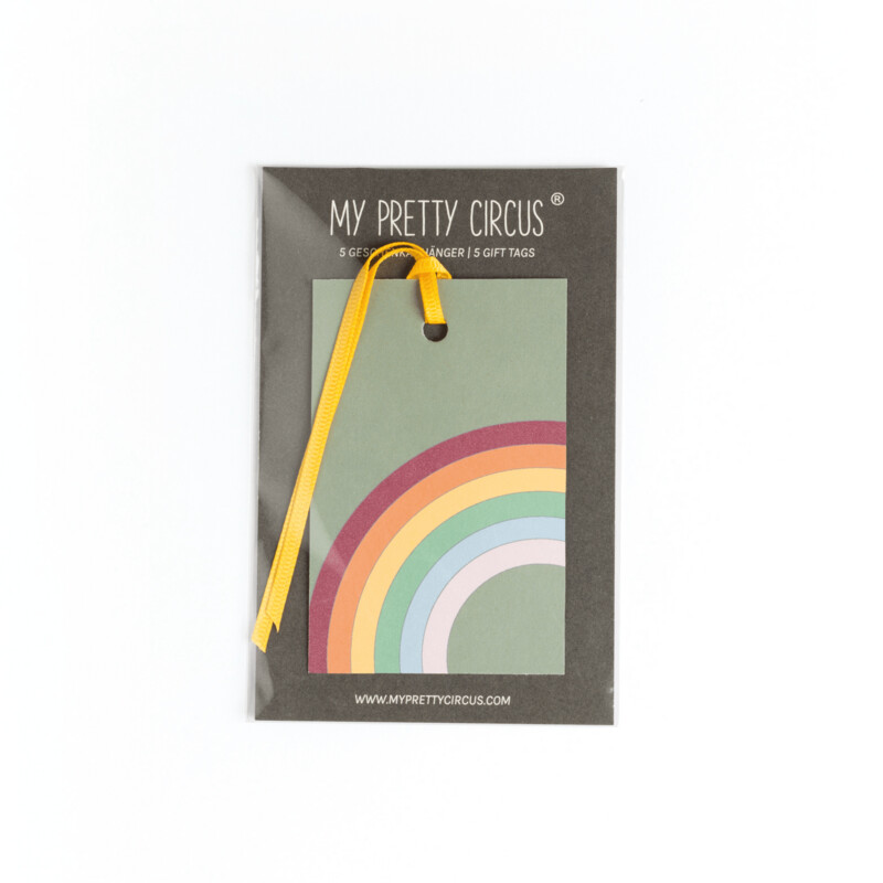 5 Geschenkanhänger 5 Geschenkanhänger "Regenbogen" Grün