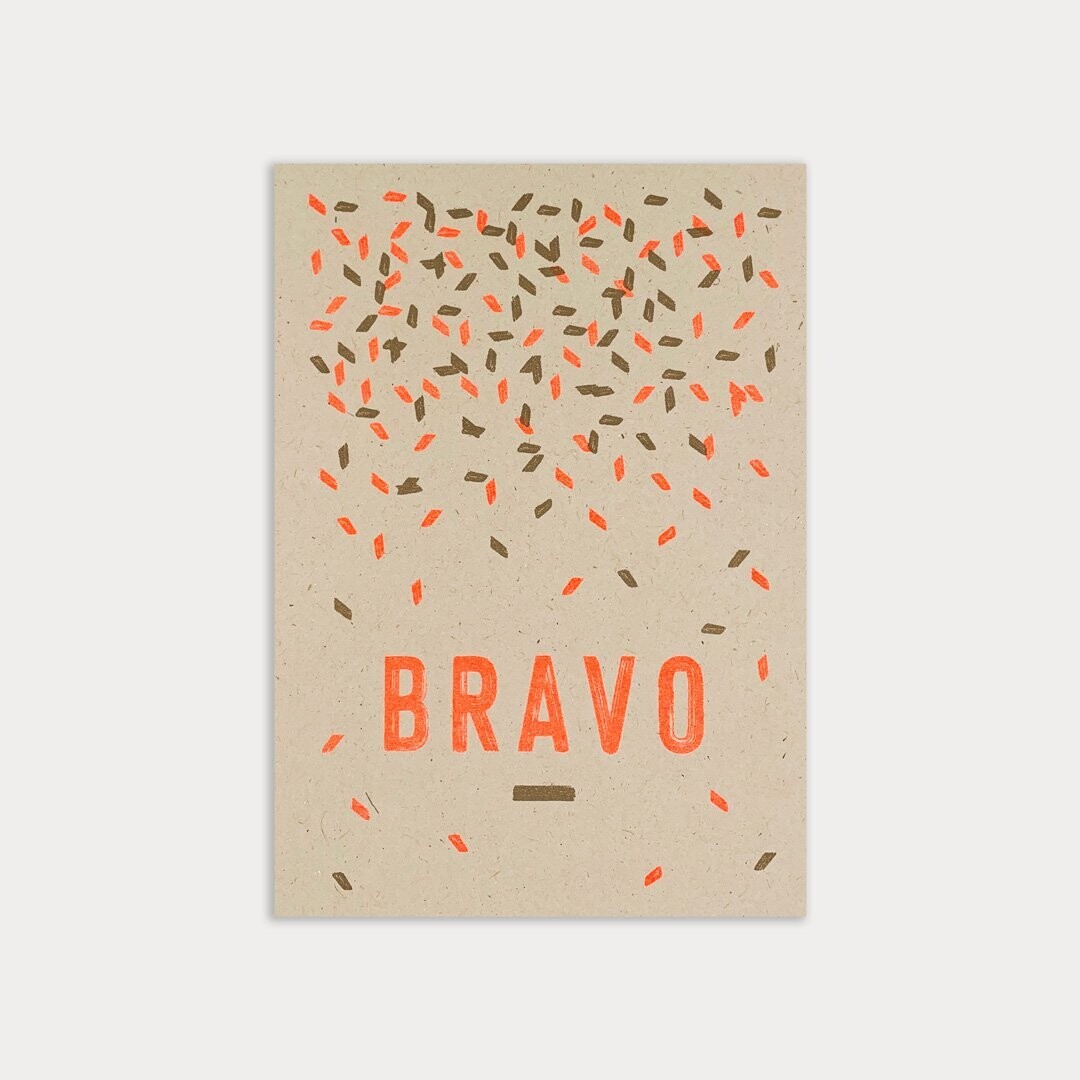 Karte "Bravo" Rustic Natur Neon