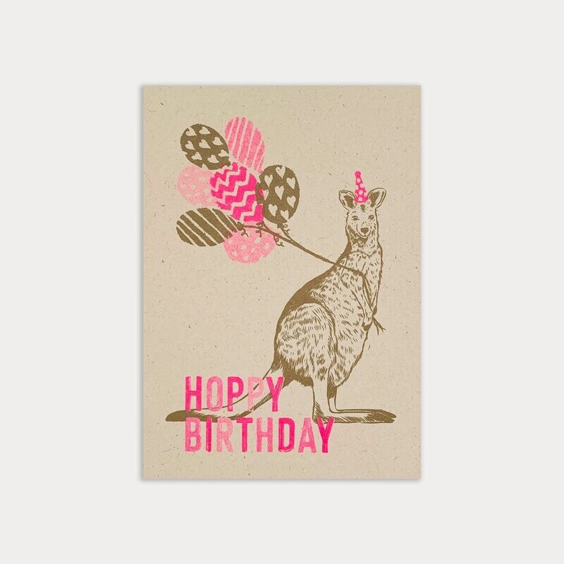 Karte Karte "Hoppy Birthday" Rustic Natur Neon