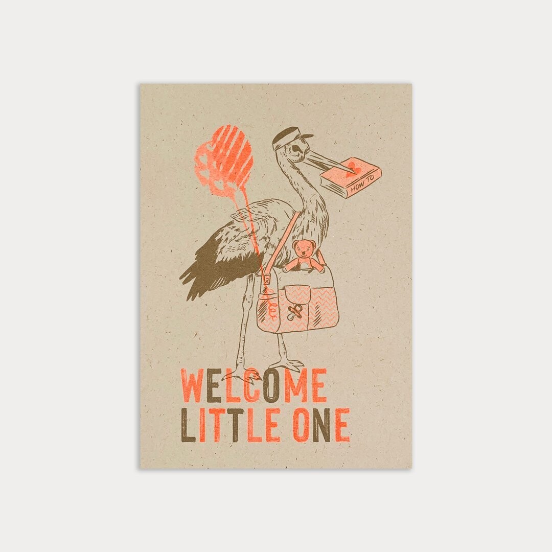 Karte "Welcome Little One" Rustic Nature Neon