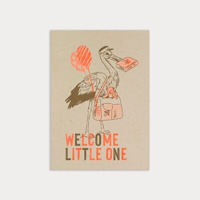 Karte "Welcome Little One" Rustic Nature Neon