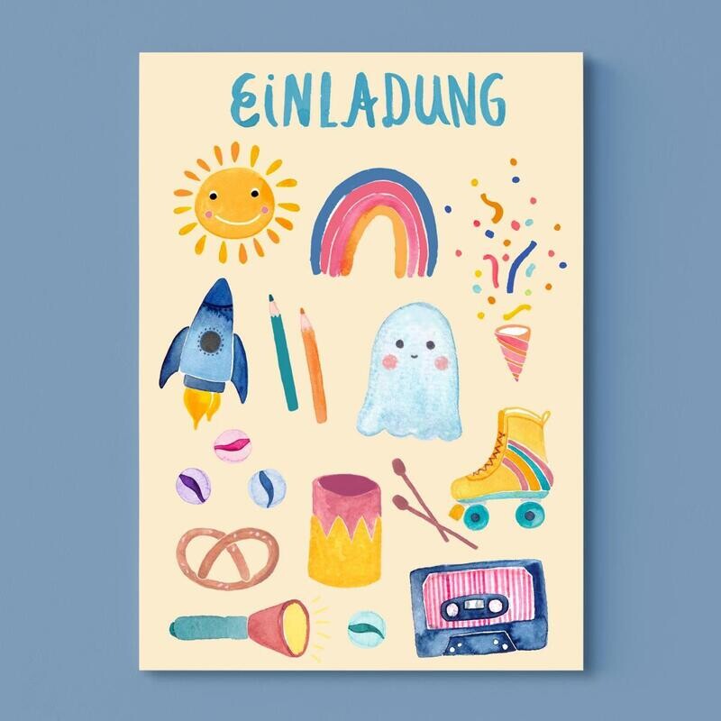 Postkarte Einladung rosa Hintergrund Postkarte Einladung rosa Hintergrund