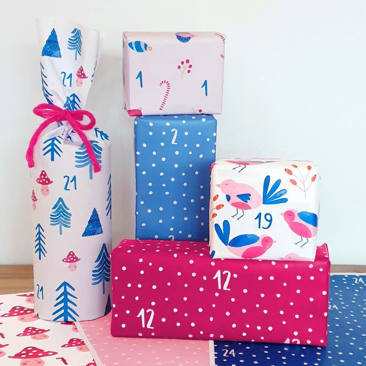 Adventskalender-Geschenkpapier