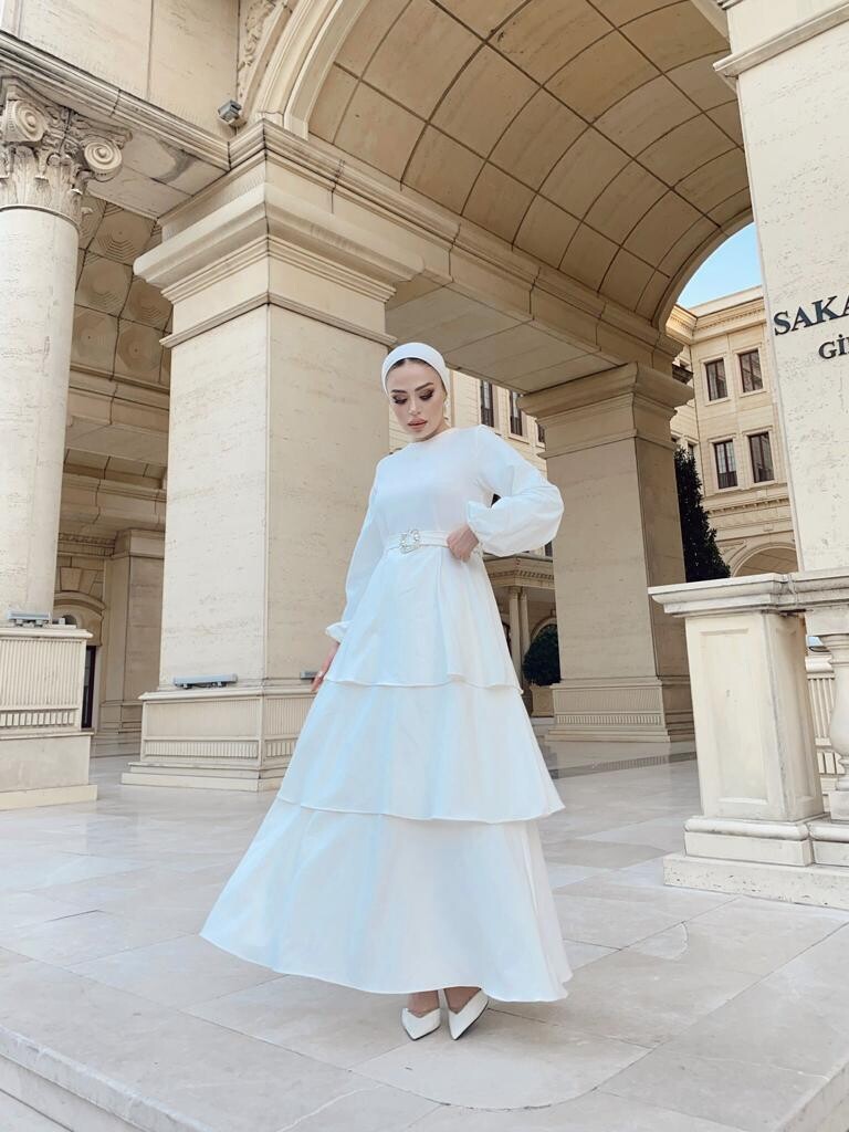Abendkleid - Weiß 
Größe (36/42)