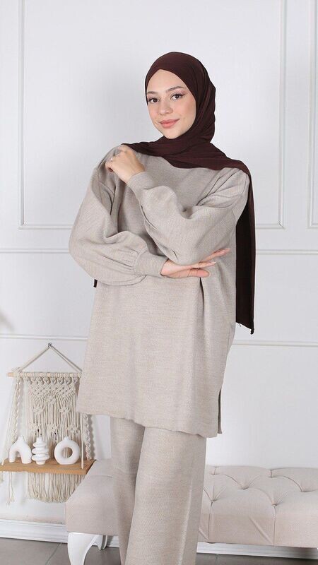 Strick-Zweiteiler: Light Grey Strick-Zweiteiler: Light Grey