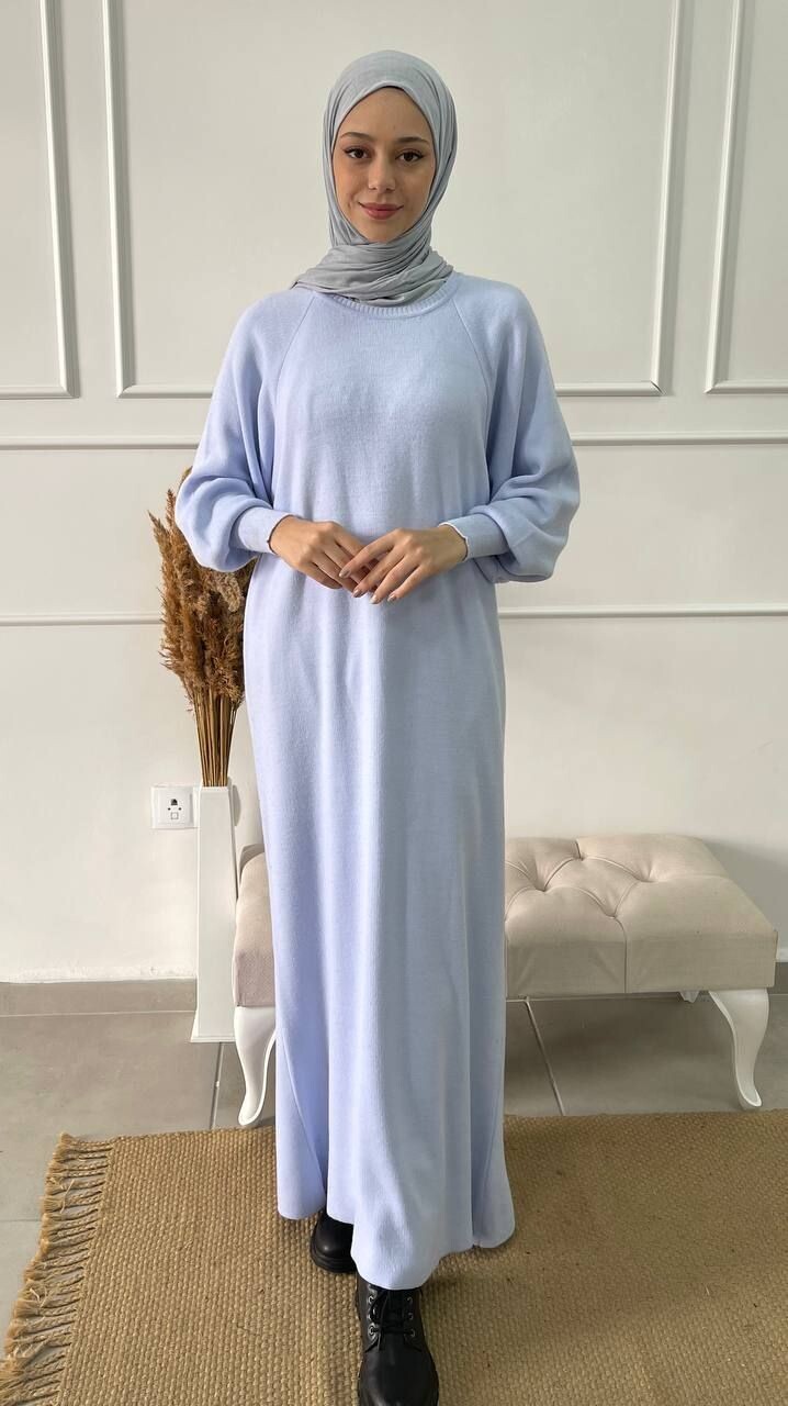 Strickkleid Ballonarm: Baby Blue