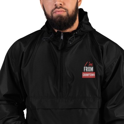 Embroidered Champion Packable Jacket - &quot;I&#39;m From Crumptown&quot; - Black