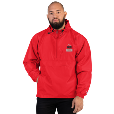 Embroidered Champion Packable Jacket - &quot;I&#39;m From Wagram&quot; - Red