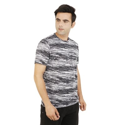 Black &amp; White Mesh Performance T-shirt
