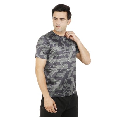 Grey &amp; Green Hexa GymTiger High Performance T-Shirt