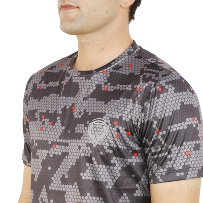 Grey &amp; Black Hexa GymTiger Performance T-Shirt