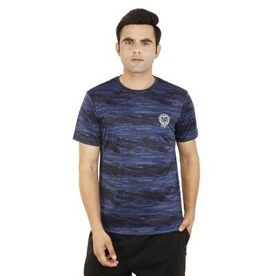 Indigo Blue &amp; Black Mesh GymTiger Performance T-Shirt