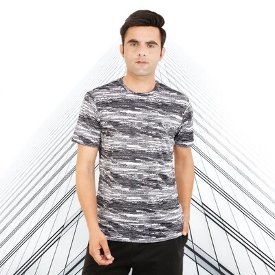 Black &amp; White Mesh Performance T-shirt
