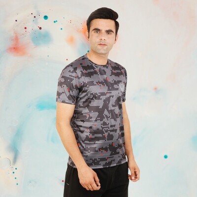 Grey &amp; Black Hexa GymTiger Performance T-Shirt