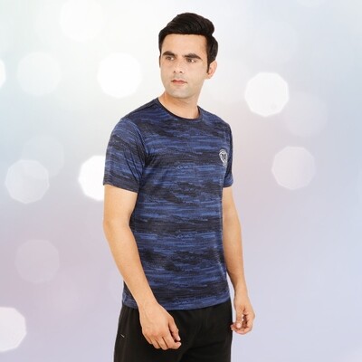Indigo Blue &amp; Black Mesh GymTiger Performance T-Shirt