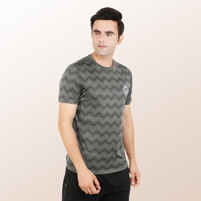 Olive Green Wave GymTiger Performance T-Shirt