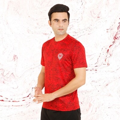 Abstract Red GymTiger Performance T-Shirt