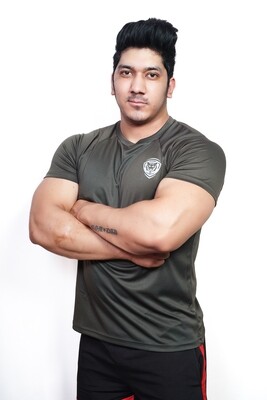 Mens T-Shirt Print Olive