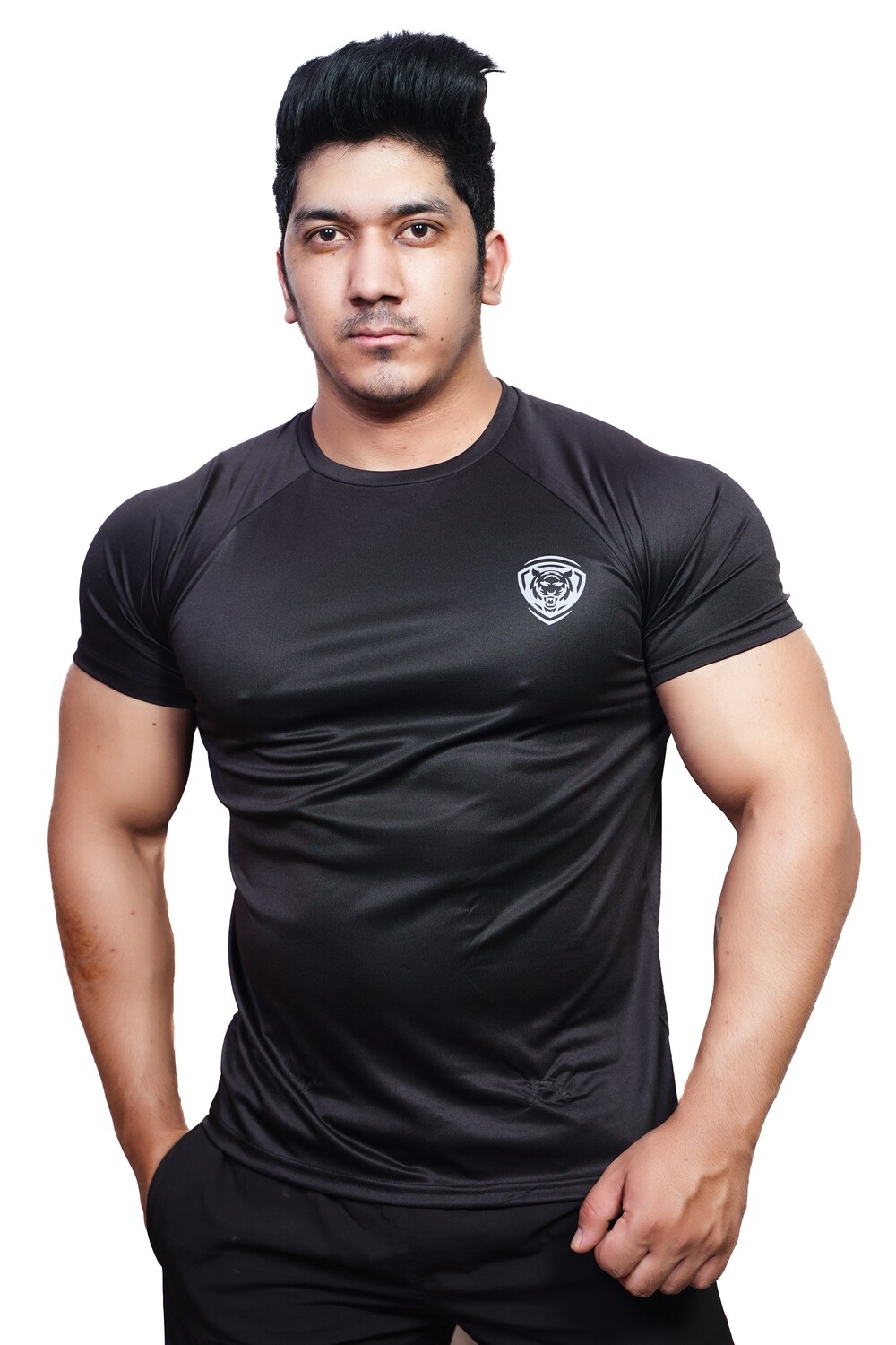 Mens T-Shirt Half Sleeve Black