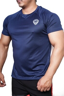 Mens T-Shirt Hexa Print Blue