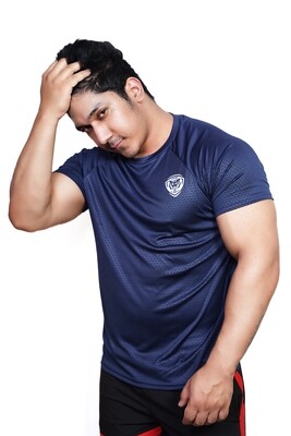Mens T-Shirt Hexa Print Blue