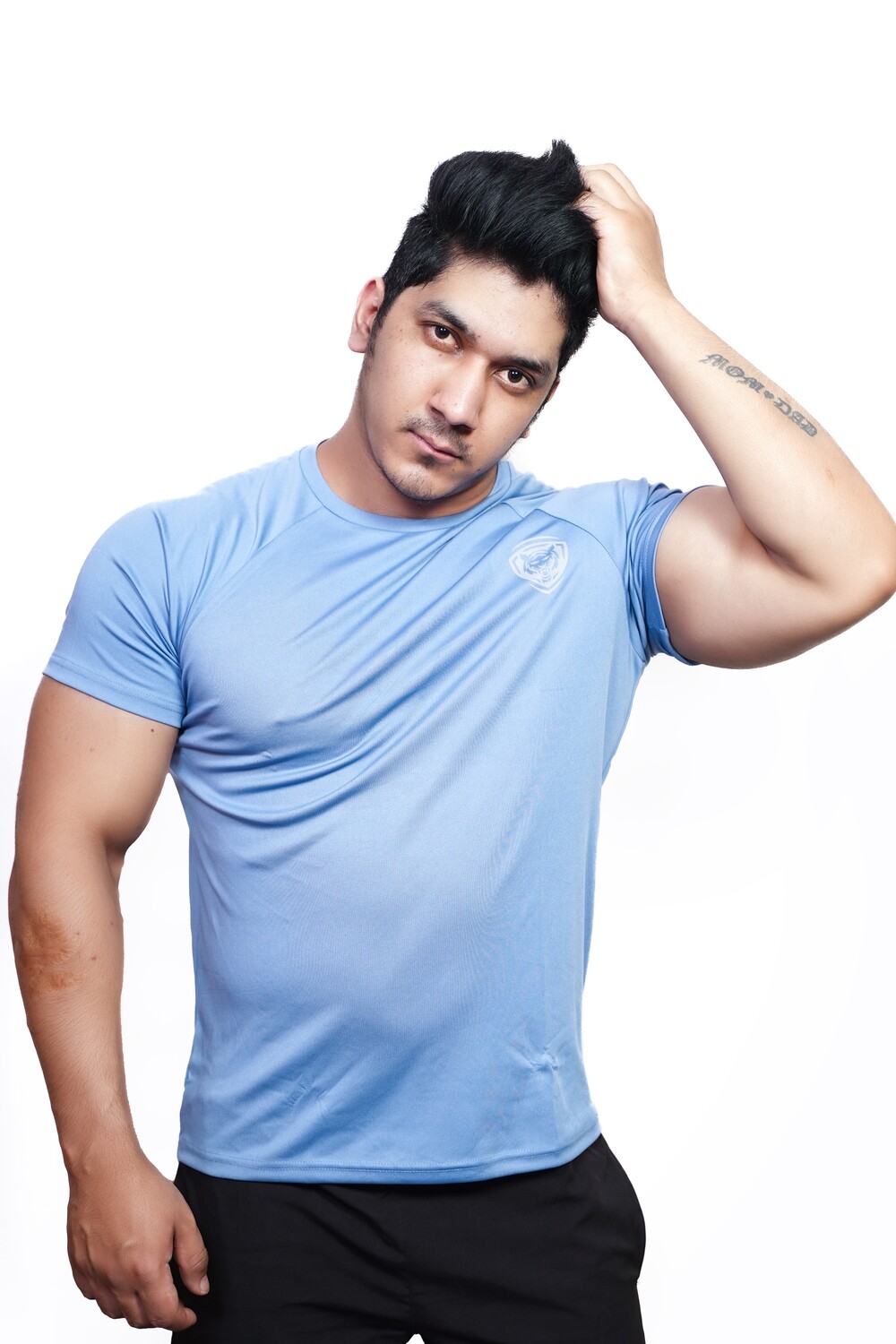 Mens T-Shirt Plain Blue