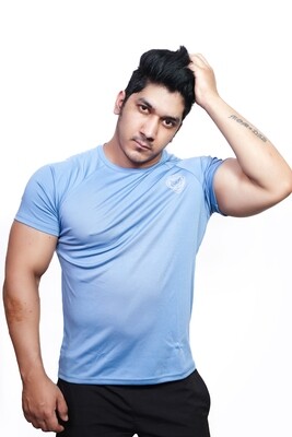 Mens T-Shirt Plain Blue