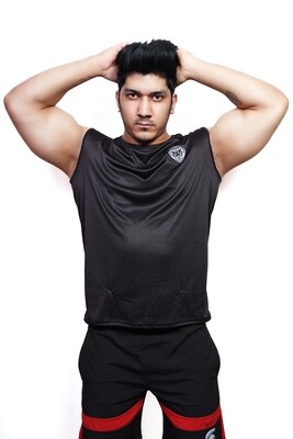 Mens T-Shirt w/o Sleeve Black