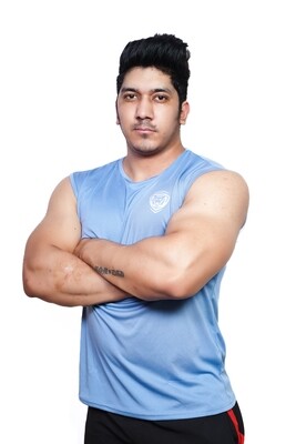 Mens T-Shirt w/o Sleeve Blue