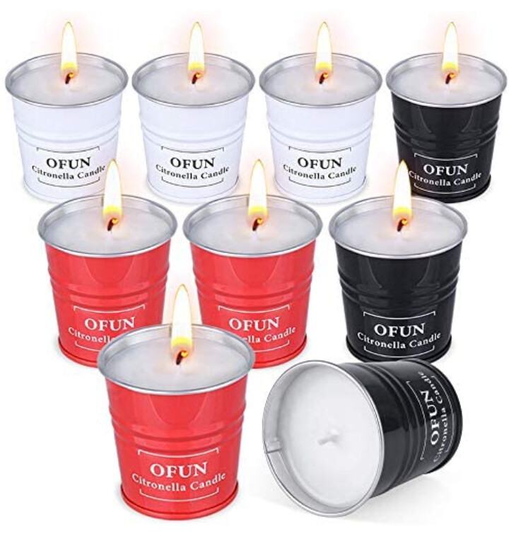 OFUN Citronella Candles Outdoors, 9 Pack Citronella Scented Candles 90-135 Long  Burn Hours Natural Soy