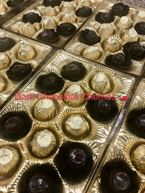 Dark Chocolate Cordial Cherries-24 Piece