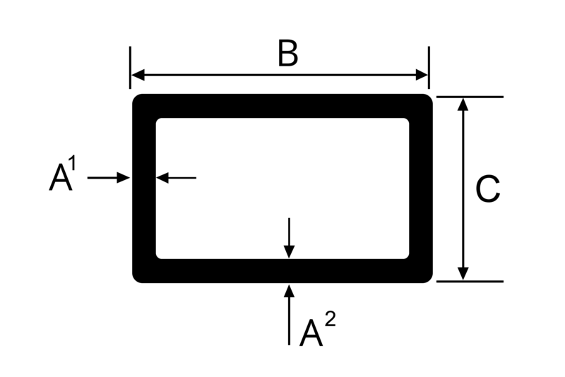 Taisnstūra caurules profils