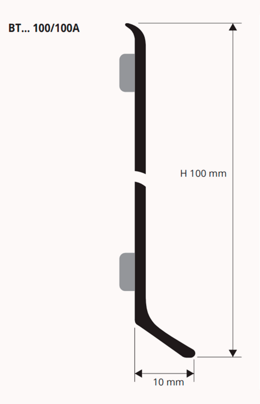 Alumīnija grīdlīste SKIRTING 100