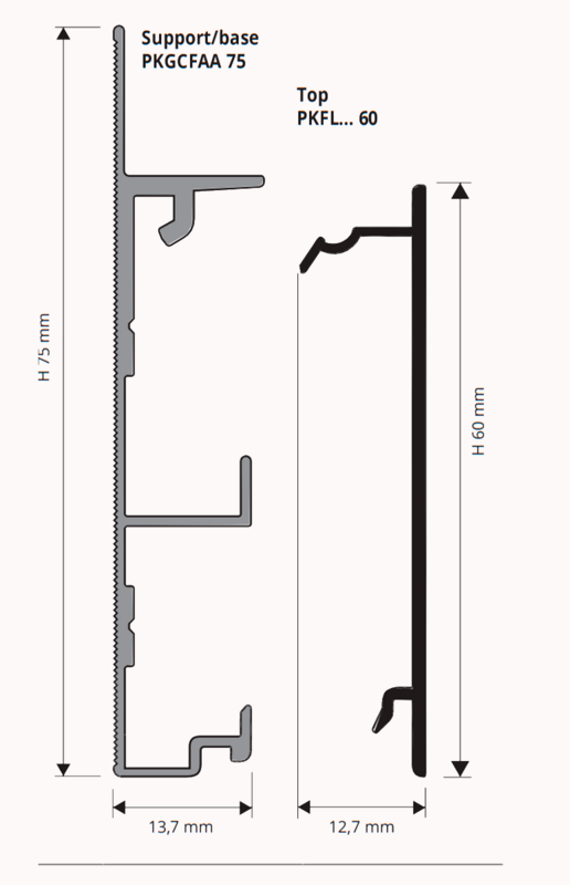 Alumīnija grīdlīste PROSKIRTING FLAT