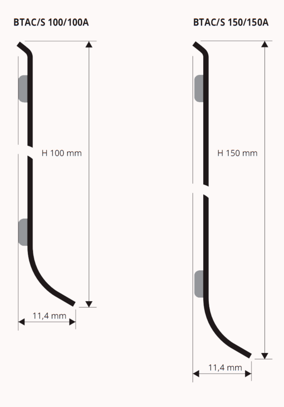 Nerūsējošā tērauda grīdlīste SKIRTING 100-150