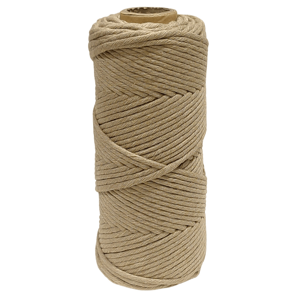 Premium Super Soft Light Brown 3mm x 100m Macramé Cotton Cord