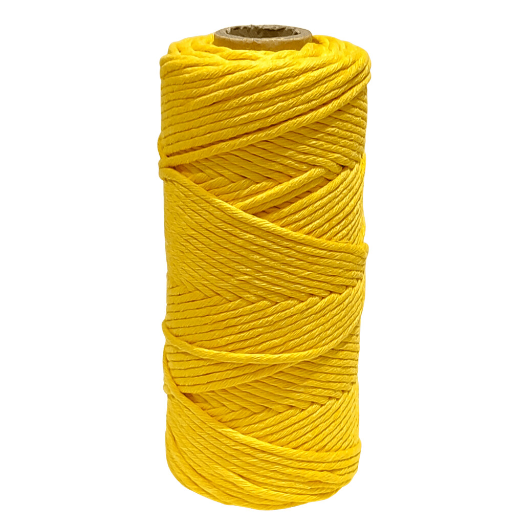 Yarn Traders Natural Eco Yellow 3mm x 100m Macrame Soft Cotton Cord