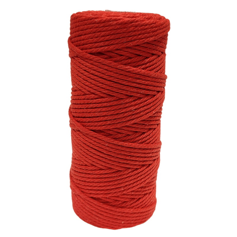 Yarn Traders Natural Eco Christmas Red 3mm x 100m Soft Macrame Rope