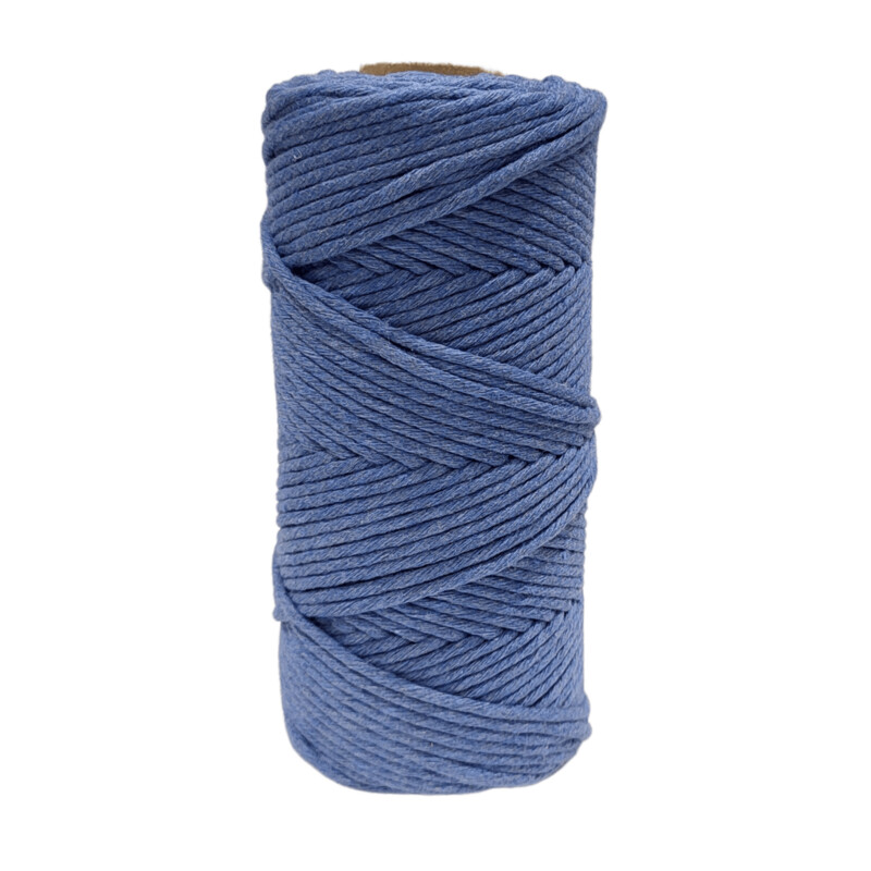 Yarn Traders Natural Eco Royal Blue 3mm x 100m Macrame Soft Cotton Cord