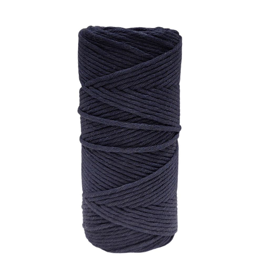 Yarn Traders Natural Eco Light Navy Blue 3mm x 100m Macrame Soft Cotton Cord