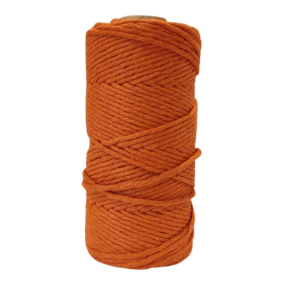 Yarn Traders Premium Tan Orange 3mm x 100m Macrame Soft Cotton Cord