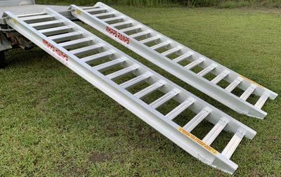 Whipps Ramps 8 Tonne Capacity - 4.1 metres long Aluminium Machinery excavator loading ramps 