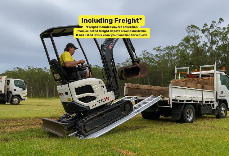 Whipps Ramps - 3 tonne capacity aluminium machinery loading ramps for skid steers, excavators and earthmoving machines