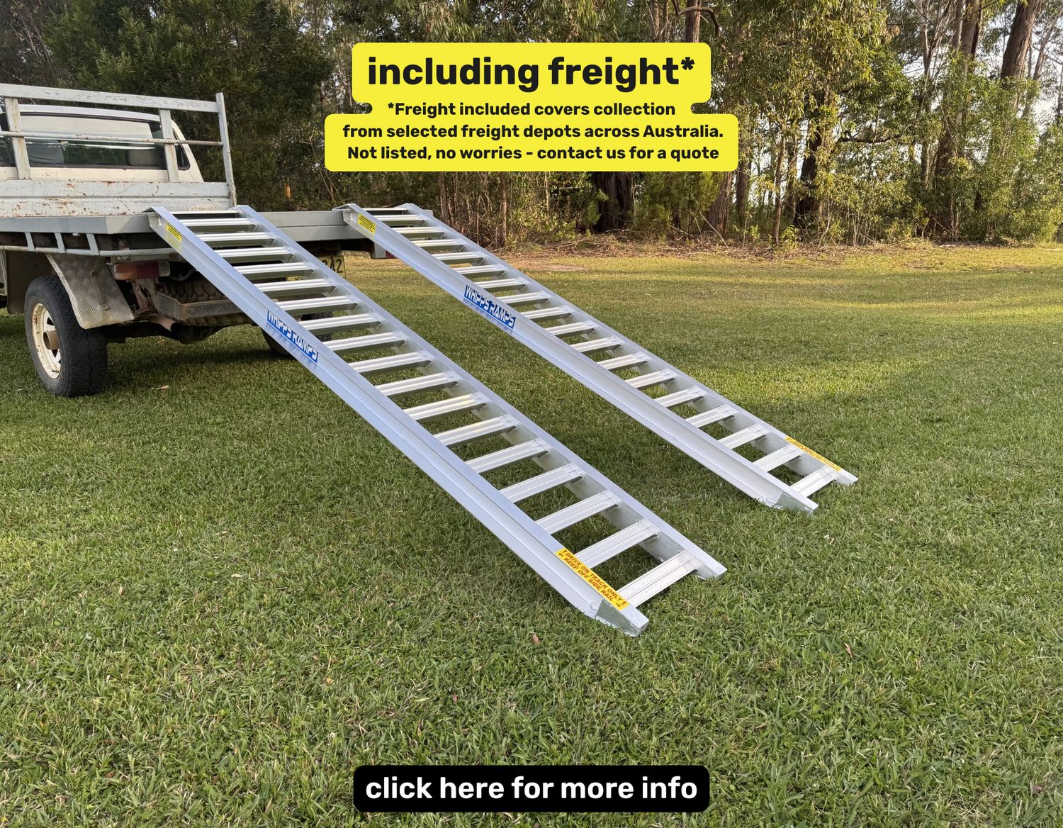 Whipps Ramps - 2.5-tonne capacity aluminium machinery loading ramps 