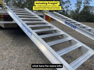 Whipps Ramps - 4.5 tonne capacity aluminium machinery loading ramps
