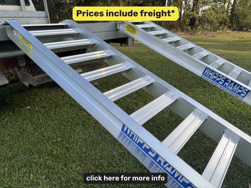 Whipps Ramps - 2.5-tonne capacity aluminium machinery loading ramps - freight australia wide